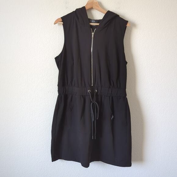 CCX City Chic Athletic Dress Womens 12 Sporty Hooded Sleeveless Zip Cinch Summer - Picture 5 of 7